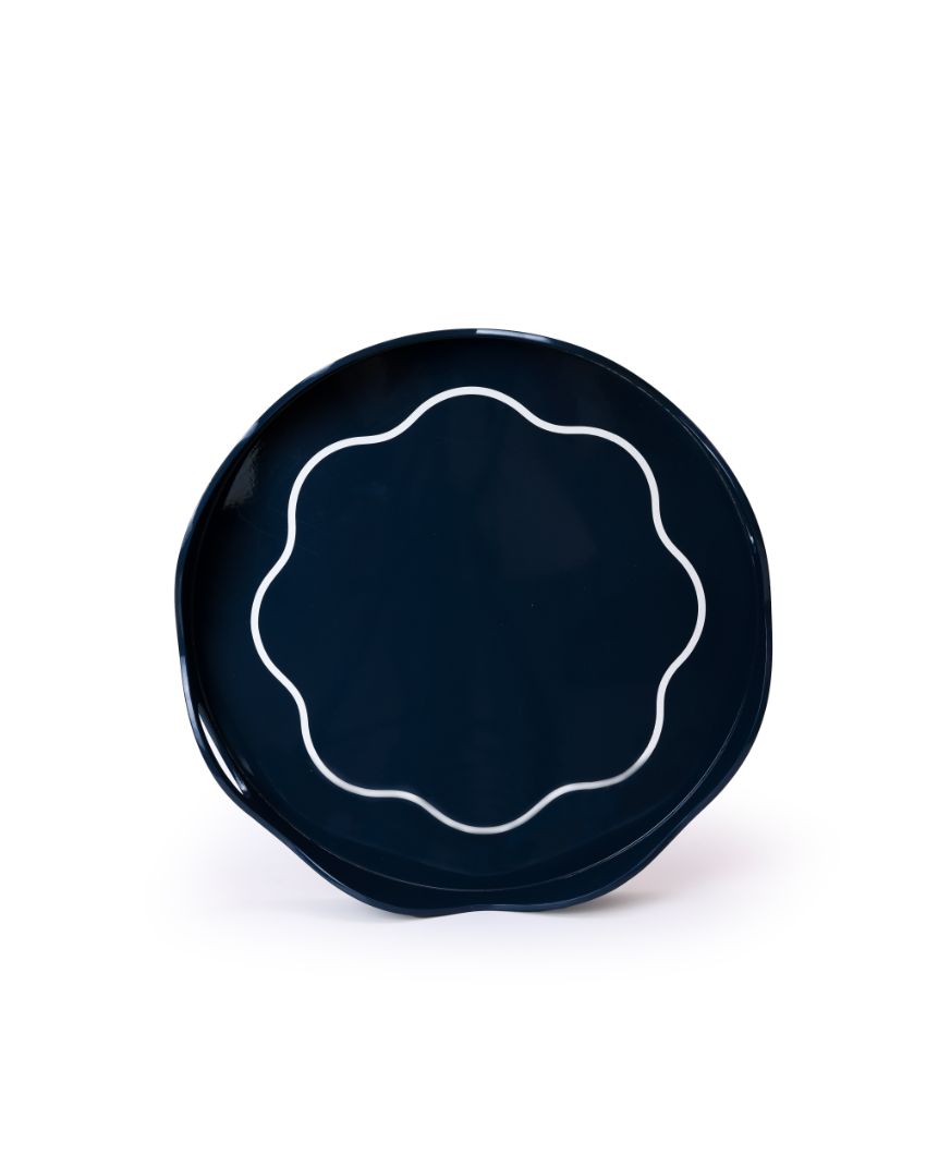 Linear Midnight Blue Serving Tray | 18 x 2 inches