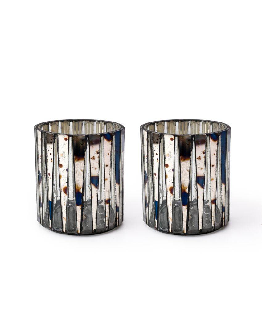 Maze Glass Big Candle Votive | Set of 2