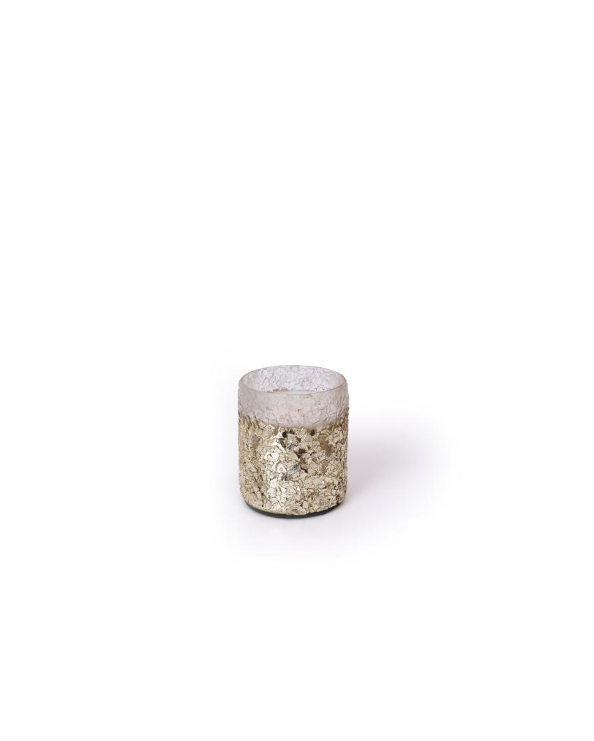 Crystal Mosaic Wax Filled Scented Votive Jar Candle | Set of 2