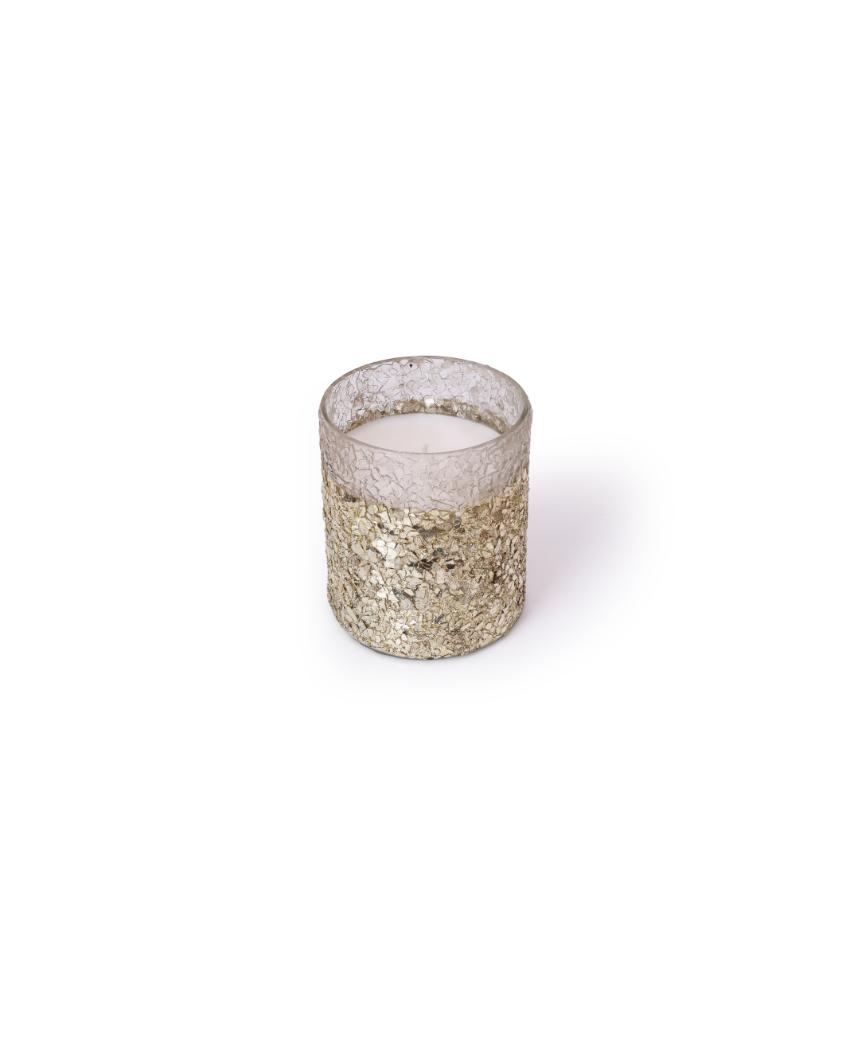 Crystal Mosaic Wax Filled Scented Votive Jar Candle | Set of 2