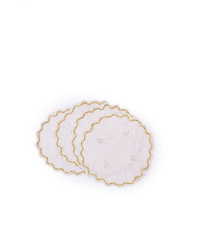 Gota Chikankari Coasters | Set of 4 | 4 inches