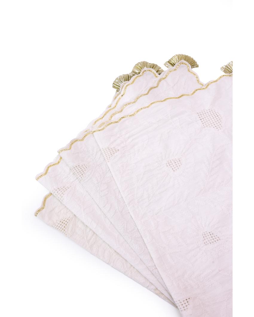 Gota Chikankari Table Mats | Set of 4 | 19 x 11 inches