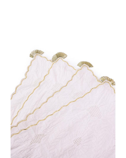 Gota Chikankari Table Mats | Set of 4 | 19 x 11 inches