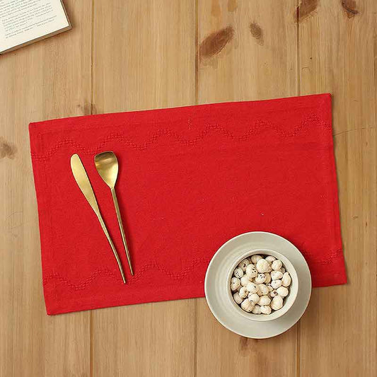 Anjum Placements | 13 x 19.5 Inches | Set Of 2 | Multiple Colors Red