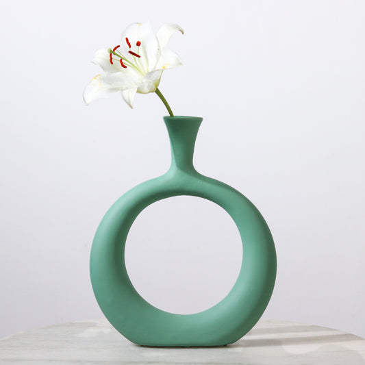 Light Green Boho Ceramic Vase