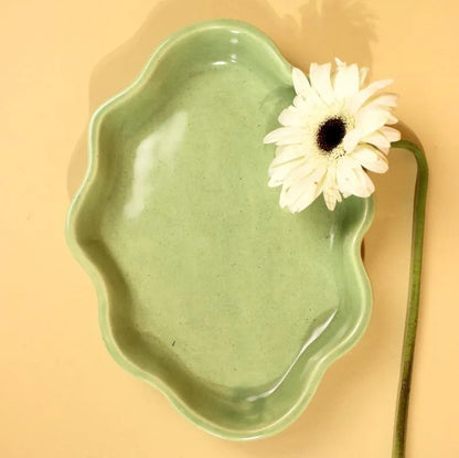 Beautiful Ceramic Cloud Plate Green