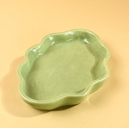 Beautiful Ceramic Cloud Plate Green