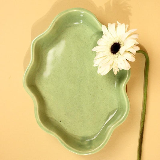 Beautiful Ceramic Cloud Plate Green