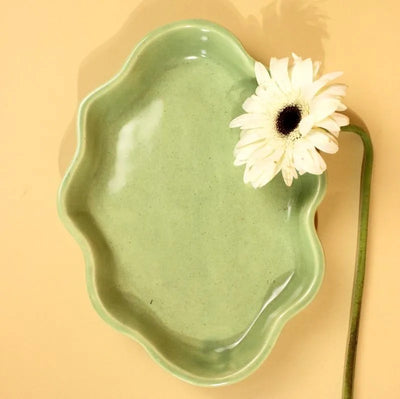 Beautiful Ceramic Cloud Plate Green