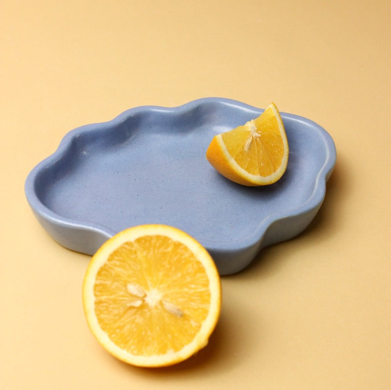 Beautiful Ceramic Cloud Plate Blue