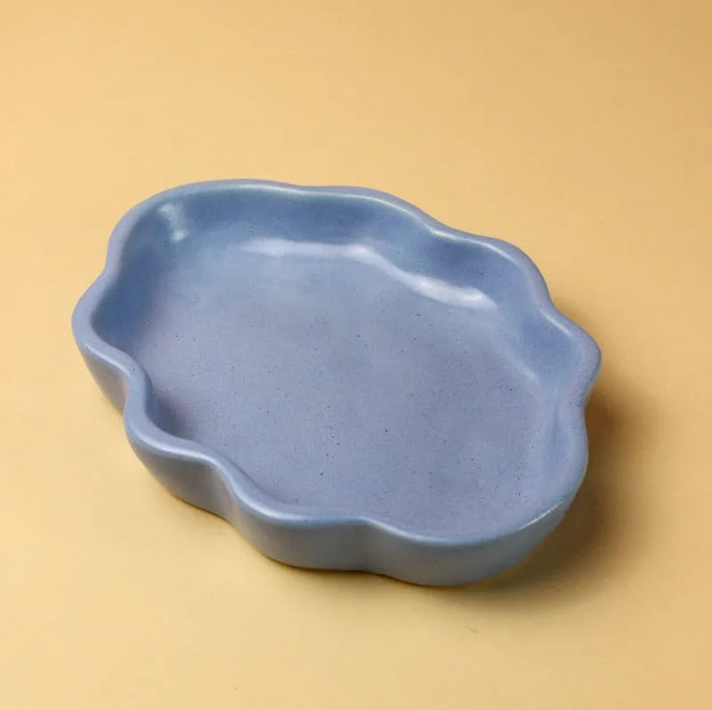 Beautiful Ceramic Cloud Plate Blue