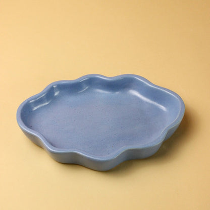 Beautiful Ceramic Cloud Plate Blue