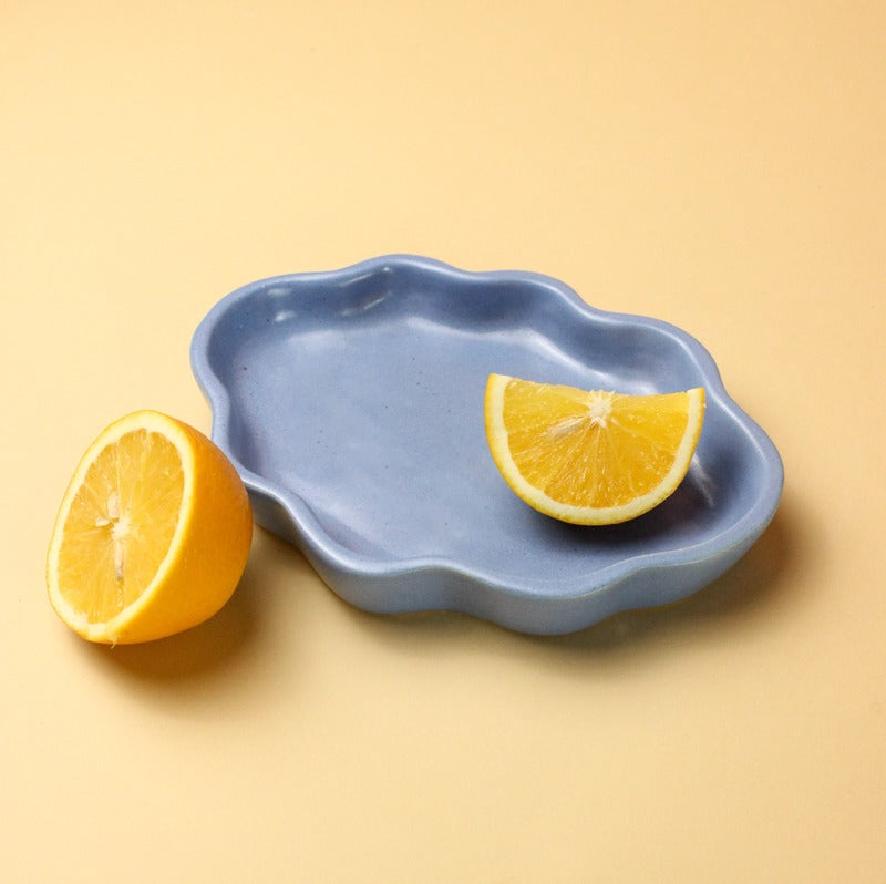 Beautiful Ceramic Cloud Plate Blue