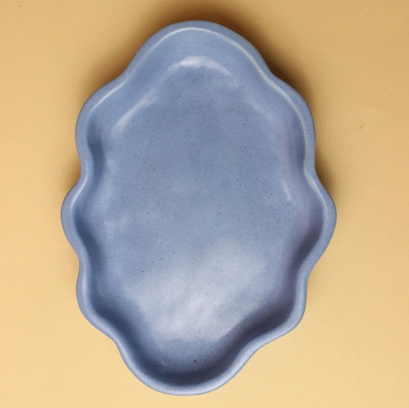 Beautiful Ceramic Cloud Plate Blue