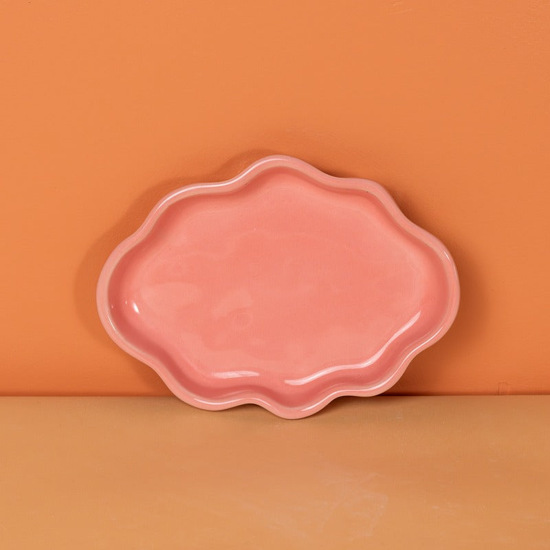 Beautiful Ceramic Cloud Plate Pink