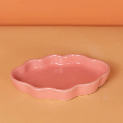 Beautiful Ceramic Cloud Plate Pink