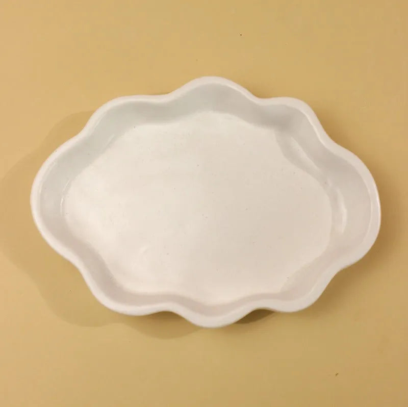 Beautiful Ceramic Cloud Plate White