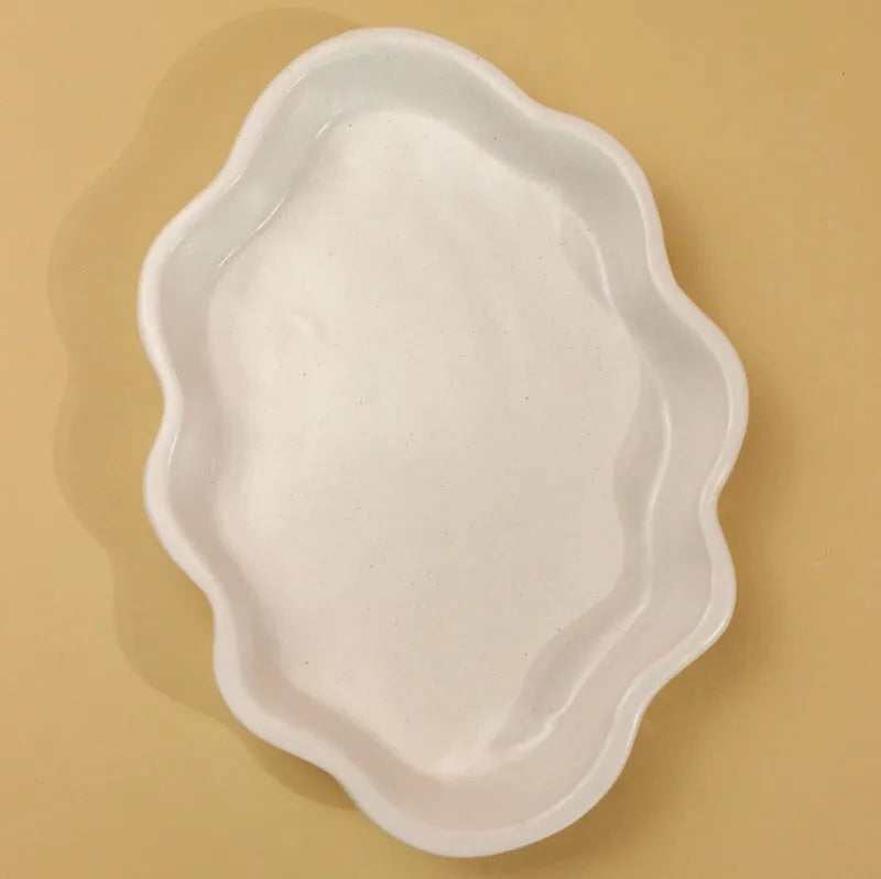 Beautiful Ceramic Cloud Plate White