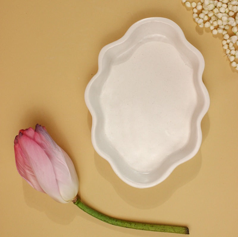 Beautiful Ceramic Cloud Plate White