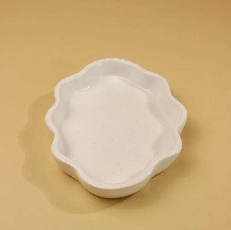 Beautiful Ceramic Cloud Plate White