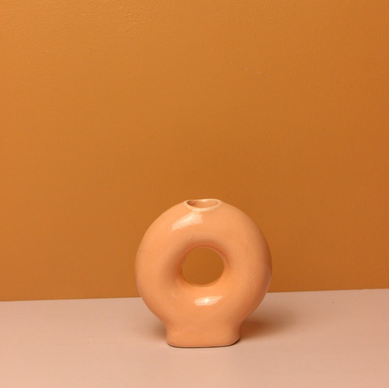 Decorative Circle of Light Candle Holder Orange