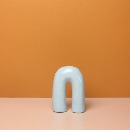 The Glowing Arch Pillar Candle Holder Blue