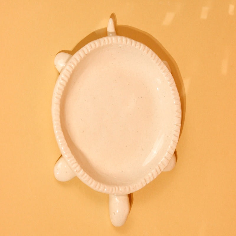 Ceramic Turtle Trinket Dish White