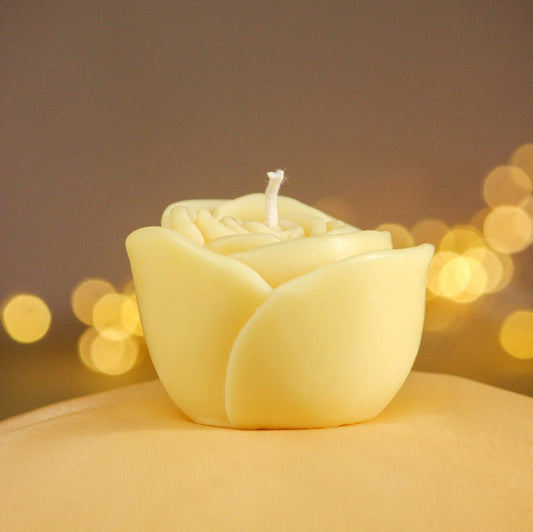 Floral Rose Glow Candles | Hazelnut Delight Yellow