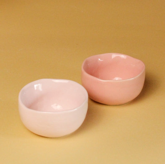 Ceramic Pastel Magic Bowl | Pink & Light Pink | Set of 2 Default Title