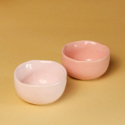 Ceramic Pastel Magic Bowl | Pink & Light Pink | Set of 2 Default Title