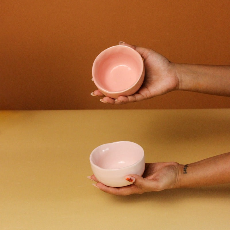 Ceramic Pastel Magic Bowl | Pink & Light Pink | Set of 2 Default Title