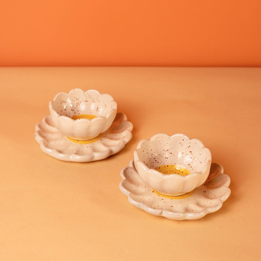 Daisy Dessert Bowl & Plates | Set of 2