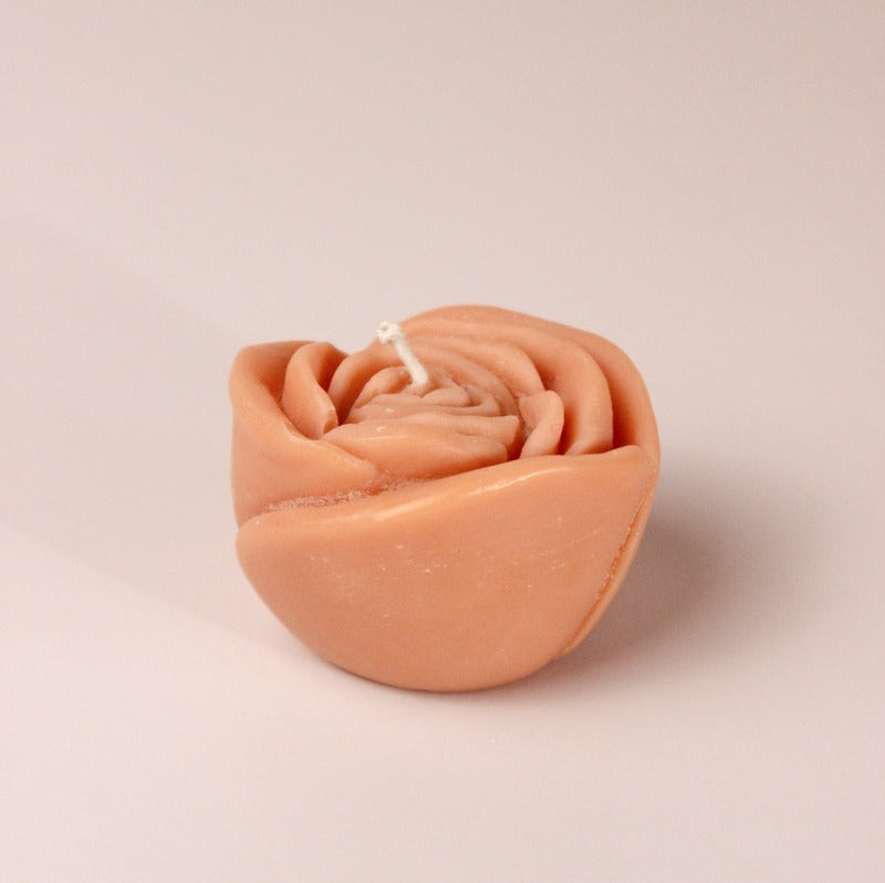 Floral Glow Peach Rose Candles Hazelnut Delight Set of 2