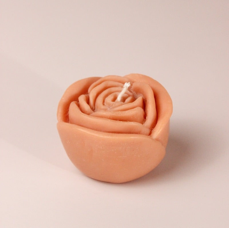 Floral Glow Peach Rose Candles Hazelnut Delight Set of 4