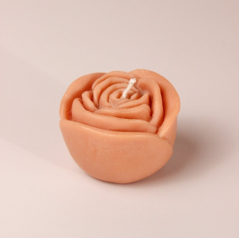 Floral Glow Peach Rose Candles Hazelnut Delight Set of 4