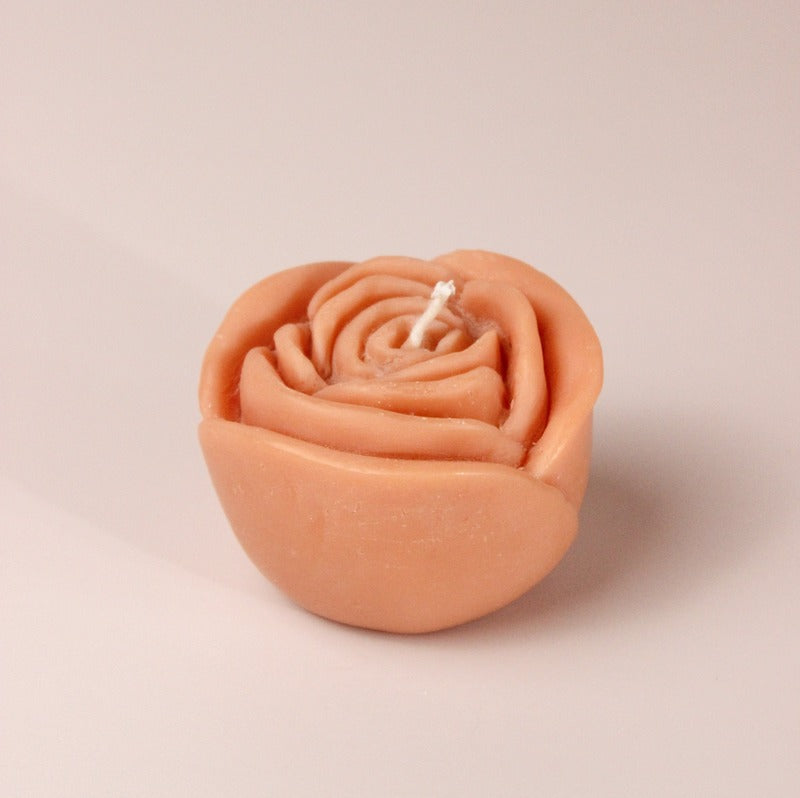 Shiny Glow Peach Rose Candles Spring Fling Set of 2