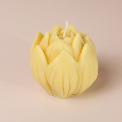 Floral Glow Yellow Lotus Candles | Hazelnut Delight Set of 4