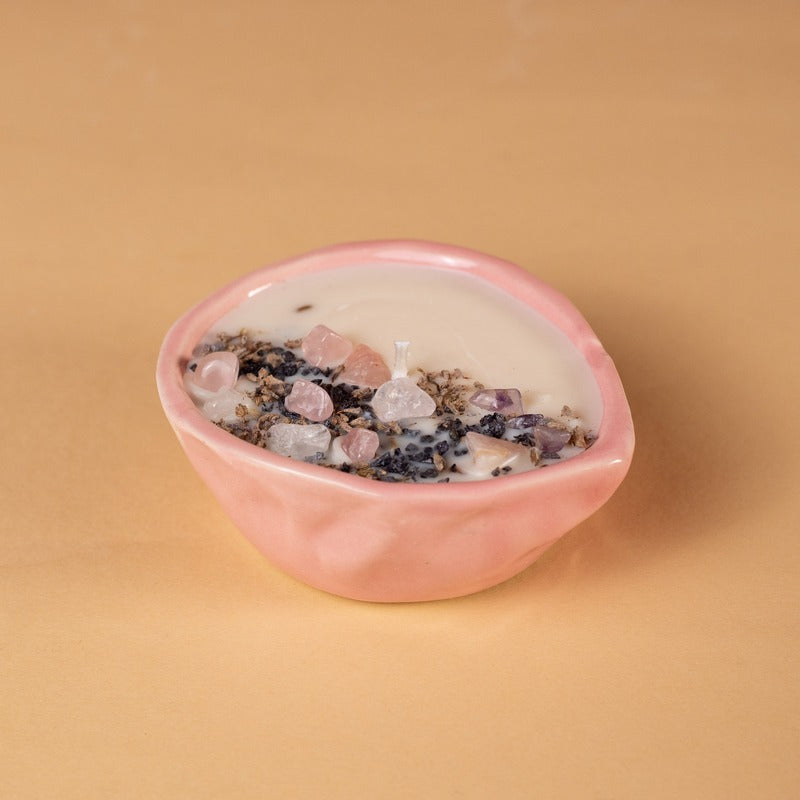 Ceramic Pink Diya Jar Candle | Hazelnut Delight | Set of 2 Default Title