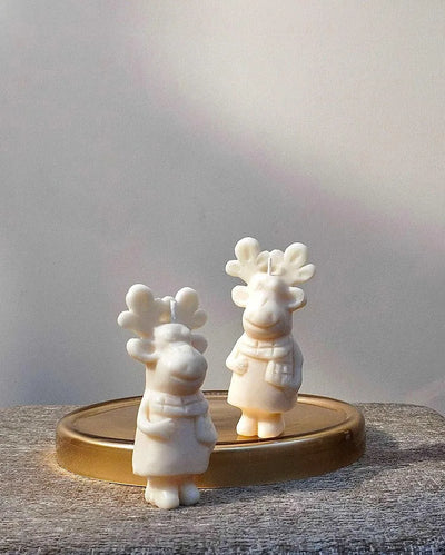 Christmas Reindeer Fragrance Free Candle | Set Of 2