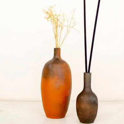 Classic Terracotta Vase with Incense Holder Set