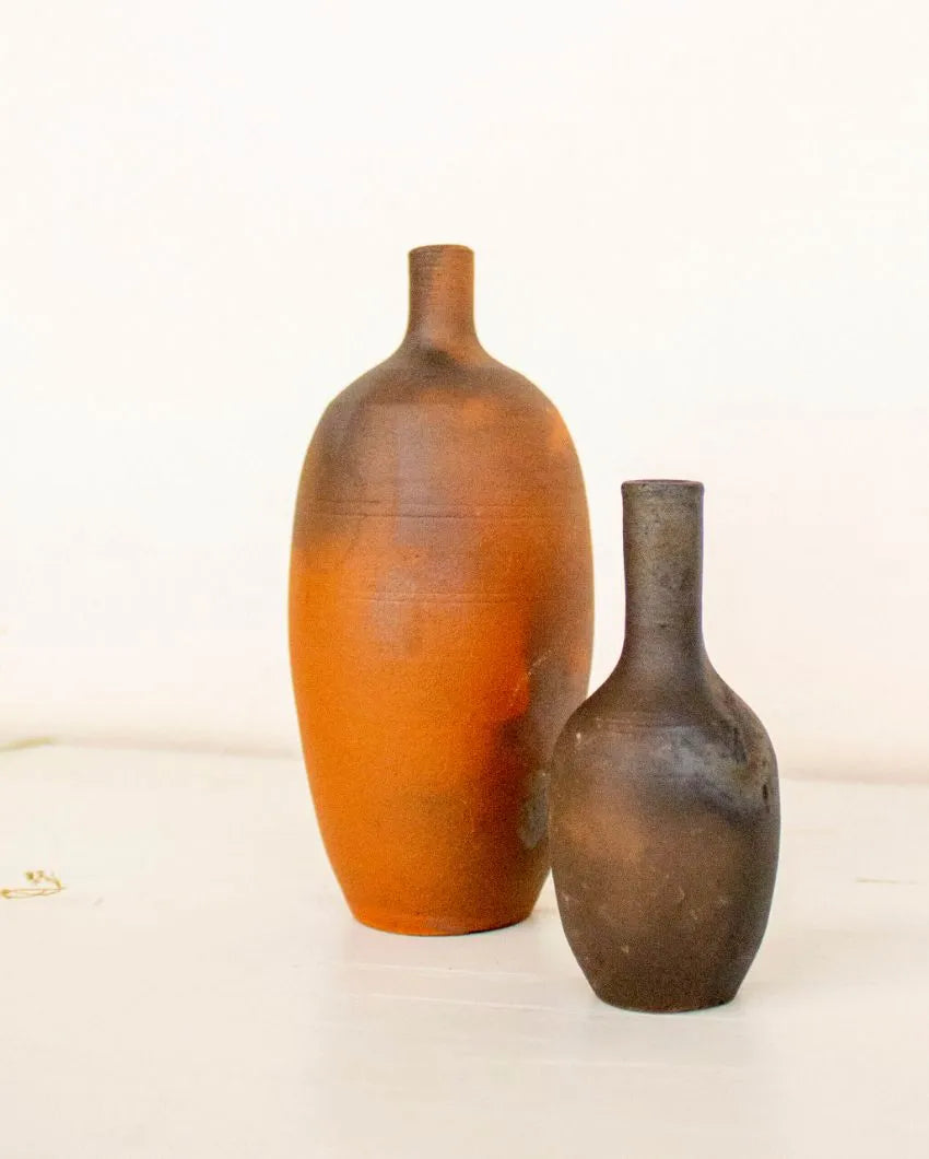 Classic Terracotta Vase with Incense Holder Set