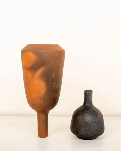 Retro Terracotta Vase with Incense Holder Set