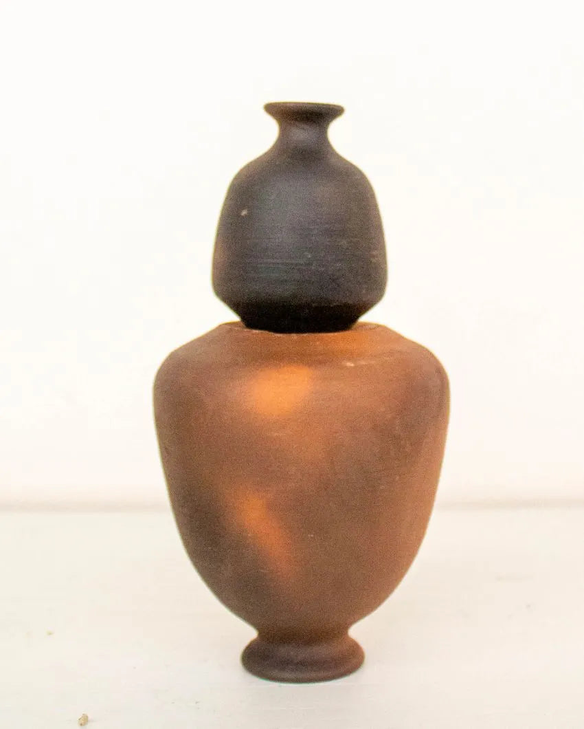 Modern Terracotta Vase with Incense Holder Set