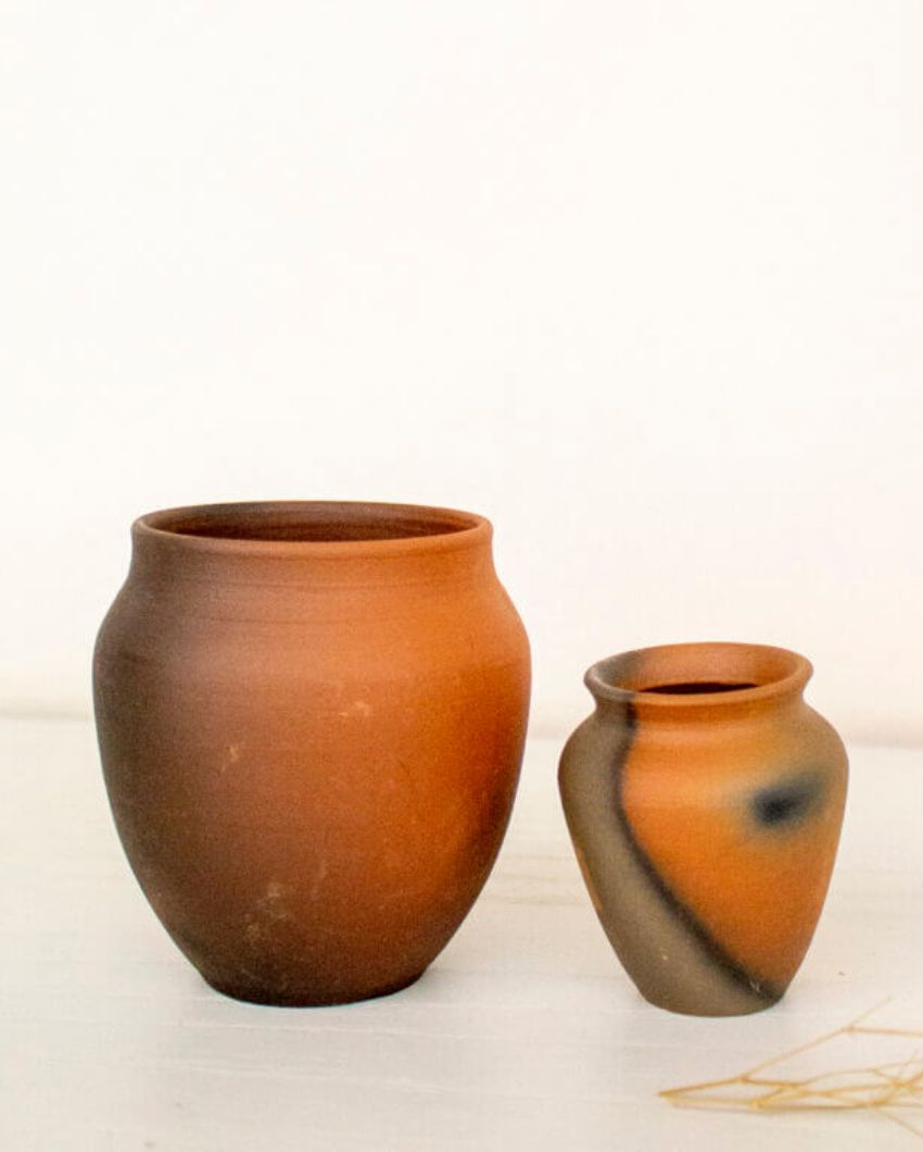 Premium Terracotta Bade Miya Chote Miya Pots Set