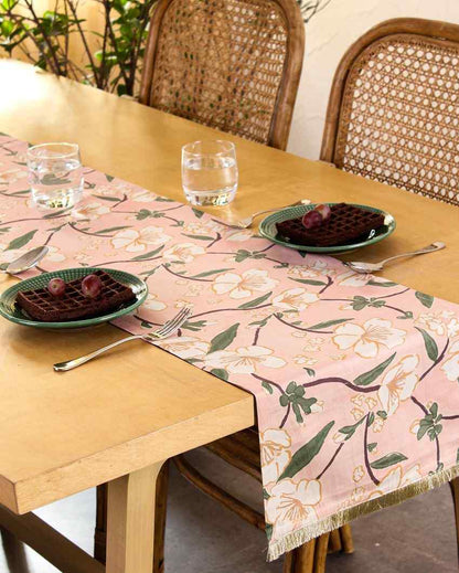 Badamwari Design Cotton Satin Table Runner | 60 X 13 Inches
