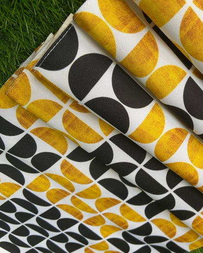 Yellow And Black Geometric Table Runner