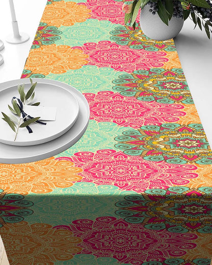 Red And Orange Printed Table Runner