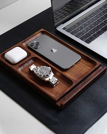 Luxe Wooden Brown Rectangle Organizer Tray | 8 x 11 inches