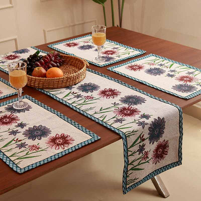 f Floral Jacquard Table Runner & Placemat | Set Of 7 Default Title