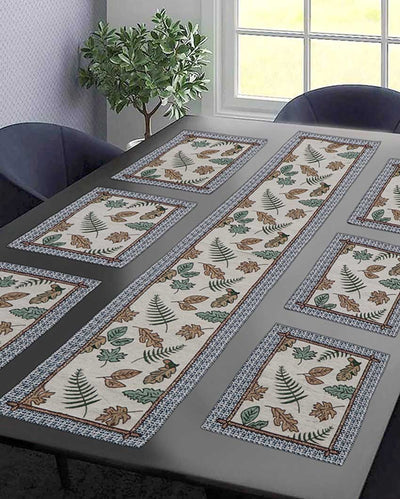 Delightful Multicolor Nature Crumb Table Runner & Placemat Seven Piece Combo | Pack of 7